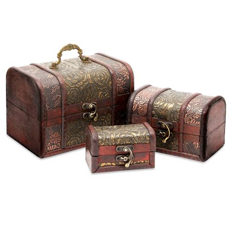 small wooden treasure chest boxes